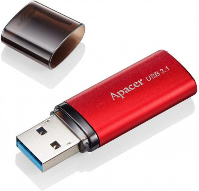 Накопитель USB Apacer AH25B 64GB Красный AP64GAH25BR-1 интерфейс: USB 3.2 Gen 1 Type-A 5 Гбит/сек , с колпачком, материал корпуса: металл