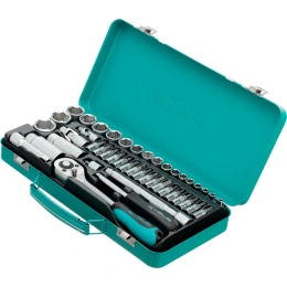 Набор торцевых головок с трещоткой, 1/4"и 3/8", 44 предм, STELS 13575