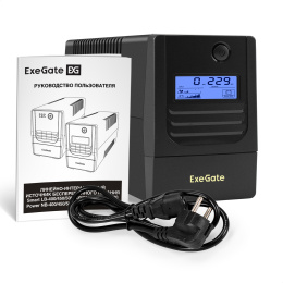 ИБП ExeGate Smart LB-400.LCD.AVR.4C13 (400VA/240W, LCD, AVR, 4*C13, батарея 12V 4.5Ah, Black) EX299623RUS
