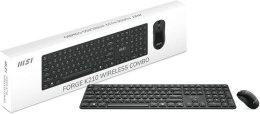 Комплект клавиатура+мышь MSI Forge K210 Combo, USB, беспроводной, черный [s11-43ru213-y92]
