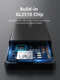 Концентратор CABLETIME CB02B (CT-HUBT2-PB) 4 порта, 5Gbps, 1 м, с блоком питания, USB-хаб для ноутбука и ПК