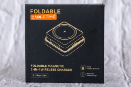 Беспроводное зарядное устройство CABLETIME CE12B (CT-WPG01-PG) 3-в-1, Qi-зарядка, 15 Вт, автодержатель, быстрая зарядка