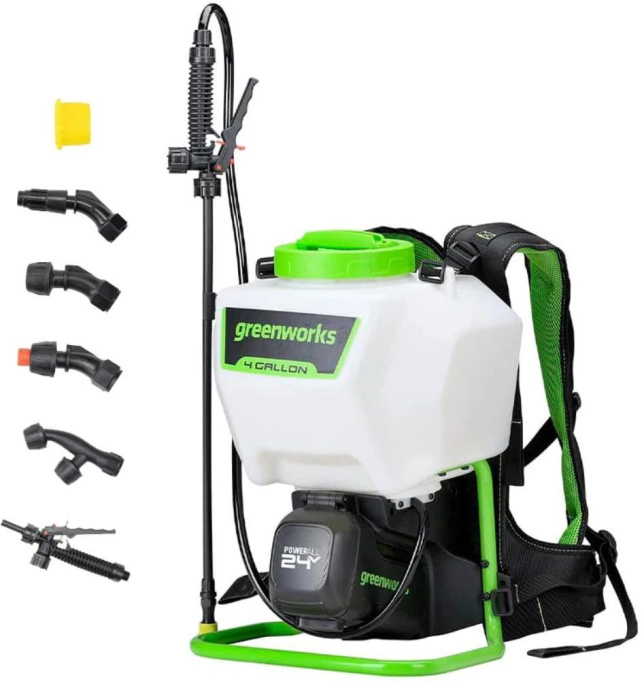 Опрыскиватель Greenworks G24BPSII аккум. ранц. 15л белый/зеленый 5300307UA