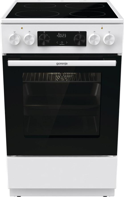 Электрическая плита Gorenje GEC5C61WG, стеклокерамика, без крышки, белый
