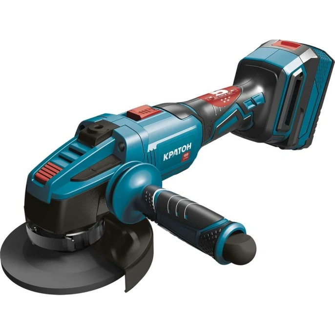 Аккумуляторная бесщеточная угловая шлифмашина Кратон AGB18DC-125-OFA SET АКБ 4.0А·ч, ЗУ 3 11 01 084