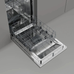 Встраиваемая посудомоечная машина Gorenje GV523E10WE,  узкая, ширина 44.8см, полновстраиваемая, загрузка 11 комплектов, серебристый