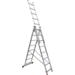 Алюминиевая трехсекционная лестница TDM ELECTRIC Народная ЛА3x10 высота 6270 мм SQ1028-0202