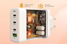 Зарядное устройство CABLETIME G150W (CT-GAN150-PW) 150 Вт, PD 3.1, GAN 3C1A, белый