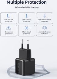 Зарядное устройство CABLETIME GA20B (CT-GAN20-PB) GaN PD3.0 20 Вт, черный