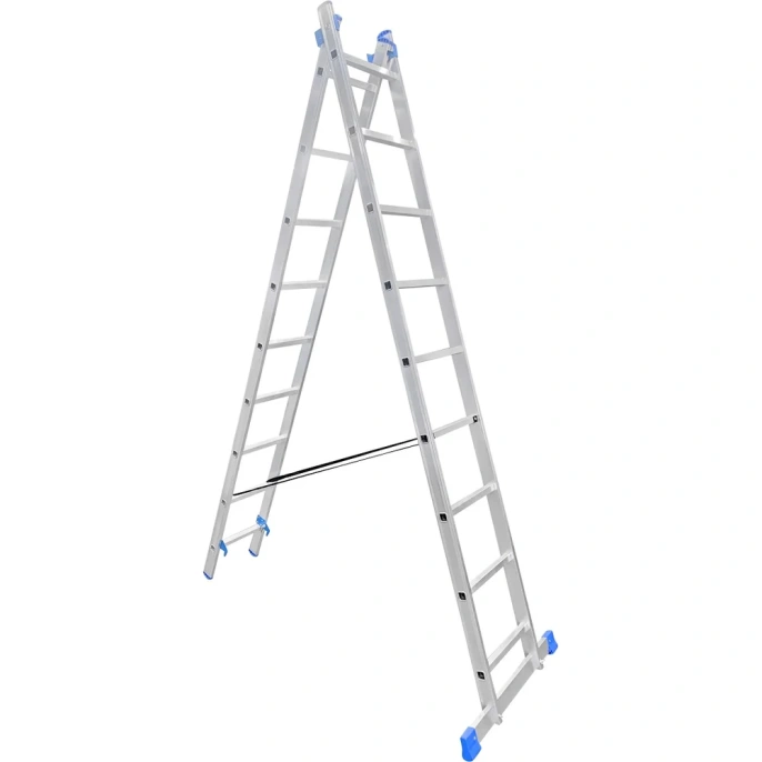 Алюминиевая двухсекционная лестница LadderBel 9 ступеней LS209
