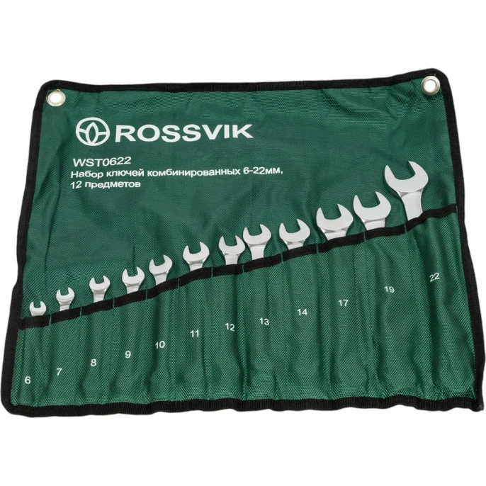 Набор комбинированных ключей ROSSVIK 6-22мм, 12шт WST0622
