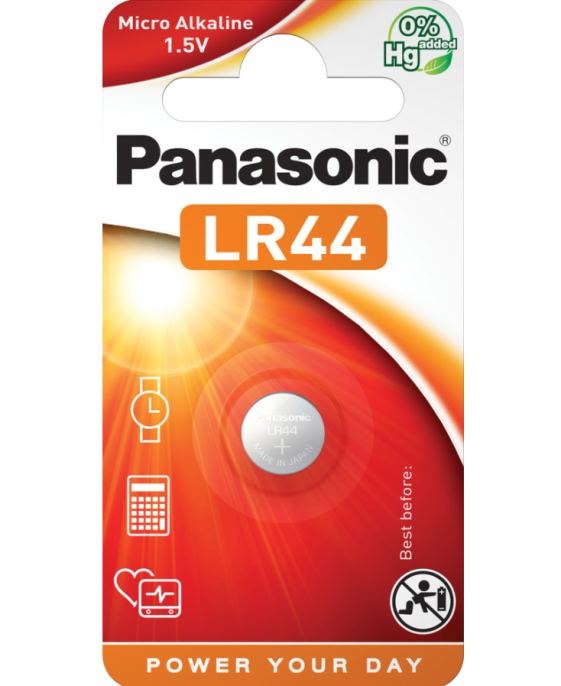 Батарейка Panasonic LR44 BL1 LR44EL/1B щелочная, напряжение: 1.5 В