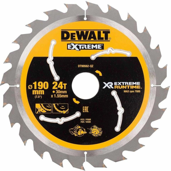 Диск пильный по дер. DeWalt DT99562 00006667319 d 190мм d посад. 30мм торцовочные пилы