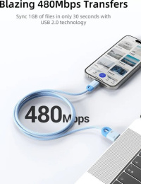 Кабель USB A CABLETIME CAP1H (CT-AMCM6A-PBW1) 1 м, черный, USB-A на USB-C для быстрой зарядки смартфонов