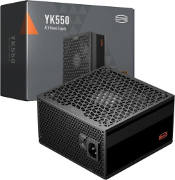Блок питания PCCooler P5-YK550-B1F 550W (P5-YK550-B1FWBK1-EU) (ATX 12V V2.53, 80Plus Bronze (КПД 86.5%), 3,3V-18А, 5V-18А, 12V-45.5А, -12V-0.3А, 5Vsb-3А, 1x24pin, 2х4+4pin, 2х6+2pin, 6хSATA, 2x4Pin Peripheral, OPP/OVP/SCP/OTP/OCP/UVP/SPD, 135mm, HYB, 150×