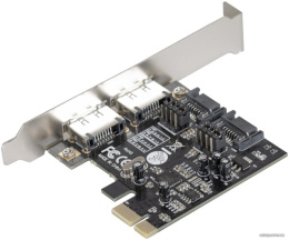 Контроллер ExeGate EXE-501 (PCI-E x1 v2.0, SATA3 6Gb/s, 2 int.+2 ext., ASMedia Chipset ASM1061) EX283707RUS