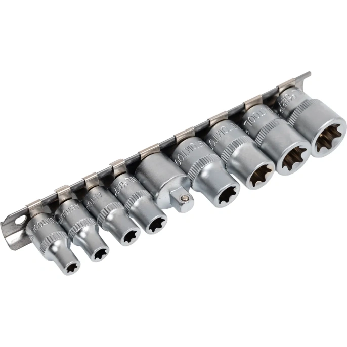 Набор головок TORX РROFFI (9 предметов; Е5-Е16; 1/4"+3/8"; CrV) ABTOMTOOL 5433609