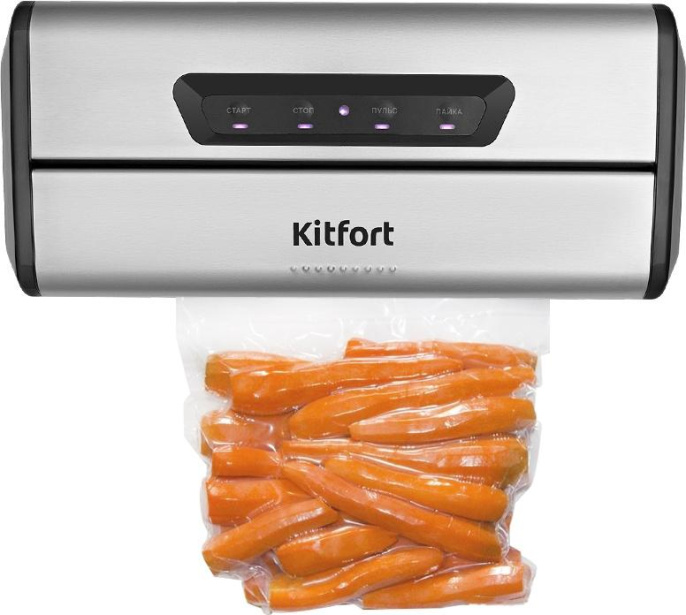 Вакуумный упаковщик Kitfort КТ-1515 175Вт 0.8Бар шир.пак.:28см серебристый/черный