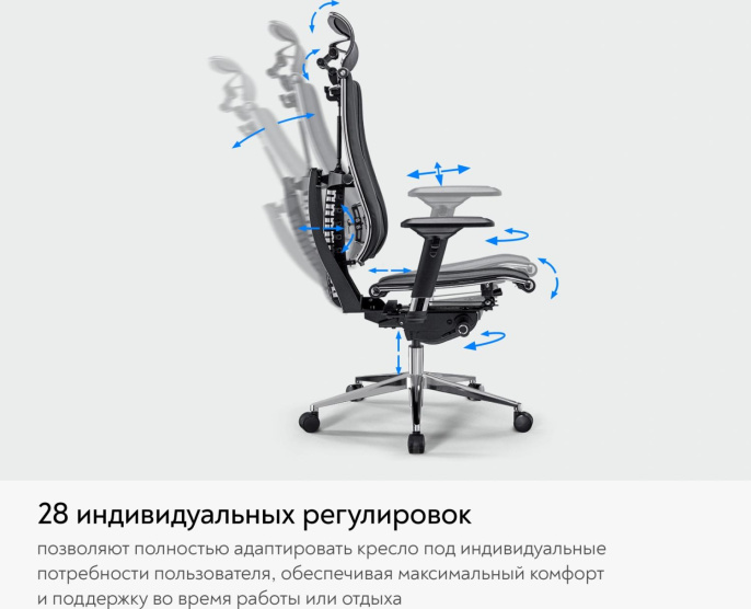 Кресло руководителя МЕТТА Yoga 4DF B2-12D - GoyaLE, велюр, до 150кг, синхромеханизм, регулируемые 5D подлокотники,  темно-серый