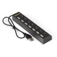 USB-Хаб концентратор 7-в-1 ExeGate DUB-72SW кабель-адаптер USB2.0 -- 7xUSB2.0, кнопки включения/отключения для каждого порта, Plug&Play, черный EX293978RUS