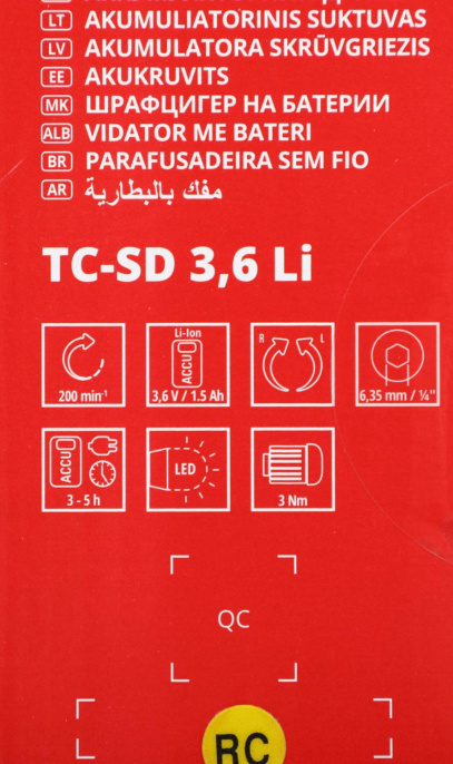 Аккумуляторная отвертка EINHELL TC-SD 3,6 [4513442]