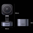 Зарядное устройство магнитное беспроводное 2-в-1 UGREEN W526 35278 2-in-1 Magnetic Wireless Charger для Iphone&AirPods 7,5W. Цвет: серый космос