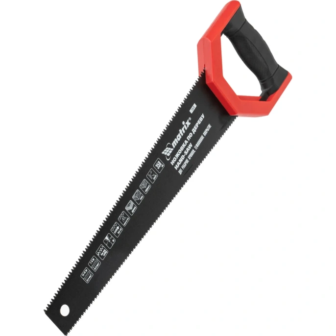 Ножовка MATRIX по дереву UNIVERSAL, 350 мм, зуб - 3D, закаленный зуб, две рабочие кромки полотна - 13-14 TPI и 7-8 TPI, тефлоновое покрытие полотна, двухкомпонентная рукоятка// 23570