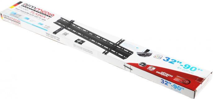 Кронштейн для телевизора Arm Media PLASMA-1 new, 32-90", настенный, фиксированный, черный [10205]