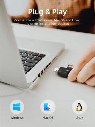 Кардридер CABLETIME CD41G (CT-ASD3-PB ) - USB 3.0, SD-адаптер, черный