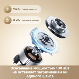 Беспроводной пылесос Dreame Cordless Vacuum Cleaner R10s Essential VZV29A технология CelesTect, высокая мощность всасывания 100 Вт, рабочая мощность 310 Вт, давление всасывания 19 кПа, 5