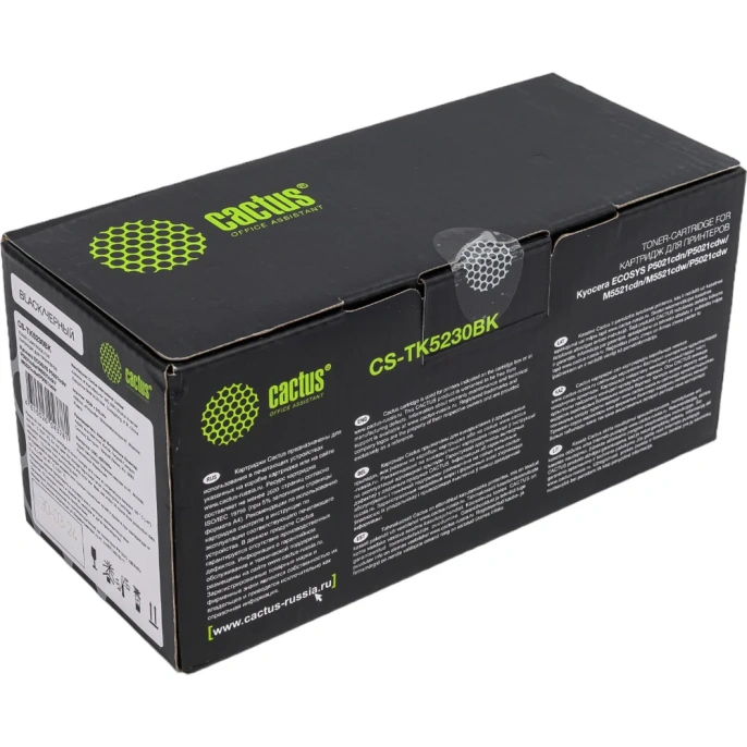 Лазерный картридж Cactus tk-5230bk черный, 2600 страниц, для kyocera ecosys m5521cdn/m5521cd CS-TK5230BK 1011576