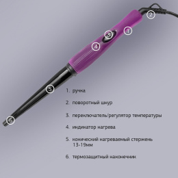 Щипцы Starwind SHE3101 30Вт фиолетовый макс.темп.:200С покрытие:керамическое