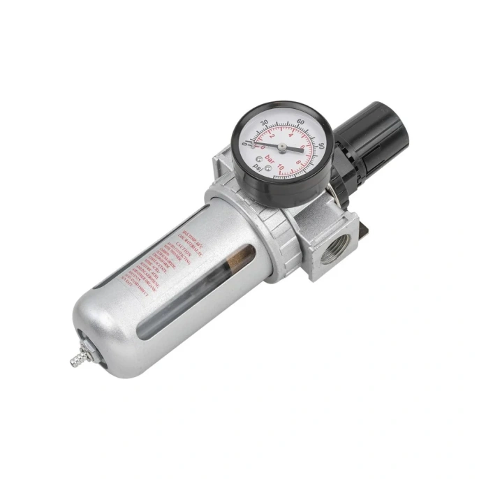 Фильтр-регулятор с индикатором давления для пневмосистем 3/8", 10 Мк, 1700 л/мин, 0-10 bar, рабочая температура 5-60°С Rockforce RF-AFR803