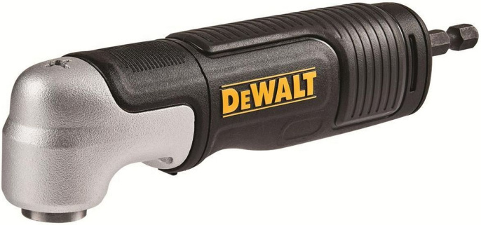 Насадка для дрели DeWalt DT20500-QZ (угловая, ударная, с фирменной запатентованной антивибрационной конструкцией, битодержатель оснащен магнитным кольцом, который надежно удерживает саморезы на шлице биты без рук, для работ с импульсными шуруповертами и г