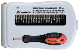 Отвертка Matrix 11584 в компл.:22 предмета жесткий кейс