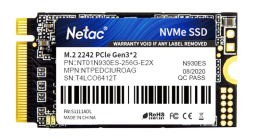 SSD накопитель NETAC N930ES NT01N930ES-256G-E2X 256ГБ, M.2 2242, PCIe 3.0 x2, NVMe, M.2
