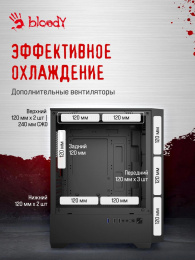 Корпус mATX BLOODY CC-123, Mini-Tower, без БП, черный [cc-123-bk]