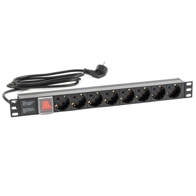 БАСТИОН Rapan-PDU8S-S Блок розеток с выключателем, 220 В, 16 А, 8 розеток Schuko 752