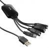 Хаб (разветвитель) Buro BU-HUB4-0.3-U2.0-Splitter, черный