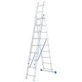 Алюминиевая трехсекционная лестница СИБРТЕХ 3х9 ступеней 97819