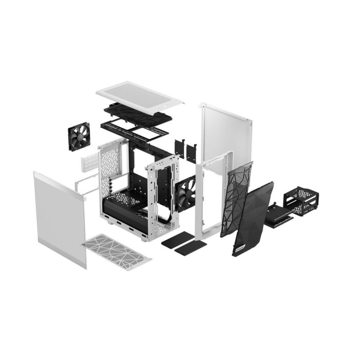 Корпус Case Fractal Design Meshify 2 Mini TG Clear Tint, Mini-Tower, 1x120mm + 1x140mm, 2xUSB-A 3.2 + 1xUSB 3.2 Type-C mATX, mITX, mDTX White FD-C-MES2M-02