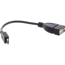 Rexant 18-1182 Кабель USB OTG, шт. micro USB – гн. USB-A, 2,4A, 0,15м, ПВХ, черный