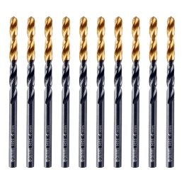 Сверло по металлу Golden Tip 4 мм, HSS-Tin, 10 шт, DIN 338 Denzel 717209