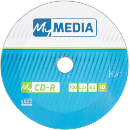 Оптический диск CD-R MYMEDIA 700МБ 52x, 10шт., pack wrap [69204]