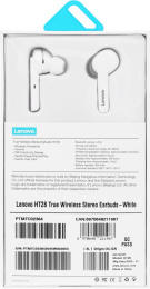 Наушники Lenovo HT28, Bluetooth, внутриканальные, белый [ут000023560]