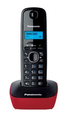 Радиотелефон Panasonic KX-TG1611RUR, красный и черный
