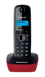 Радиотелефон Panasonic KX-TG1611RUR, красный и черный