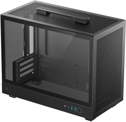 Корпус DeepCool CH160 Plus (R-CH160-BKNGM0-G) (материал: сталь ABS+SPCC, окно: закалённое стекло, 2хUSB3.0, 1хUSB-C, Audio, без БП, 1x3.5”, 2х2.5", 4 слота расширения, miniITX, длина видеокарты: 342 мм, высота кулера: 164 мм, воздушное охлаждение: спереди