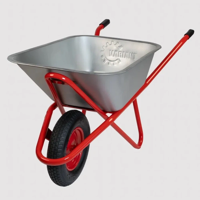 Строительная, одноколесная тачка Variant, УСИЛЕННАЯ, 110 л, колесо 4.80/4.00-8, грузоподъемность 180кг. 11110