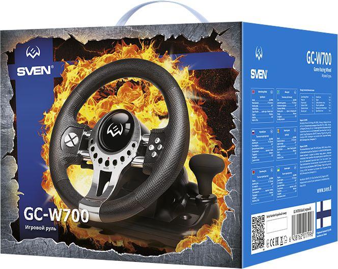 Руль SVEN GC-W700 педали, вибро, скоба, лепестки, АКПП, D-pad, 12 кл, резин. вставки, PC/Xinput SV-017996